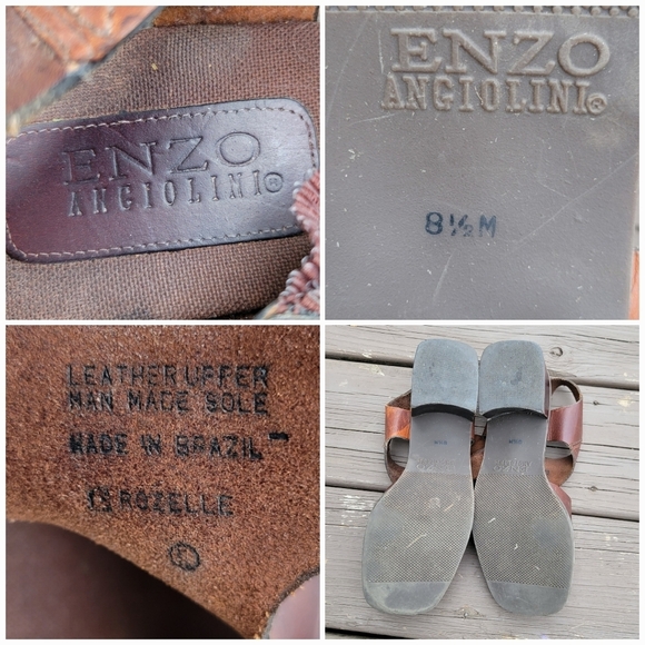 Vintage 90s y2k Bratz Brown Leather Chunky Heel Square Toe T Strap Sandals 8.5 - Picture 6 of 6